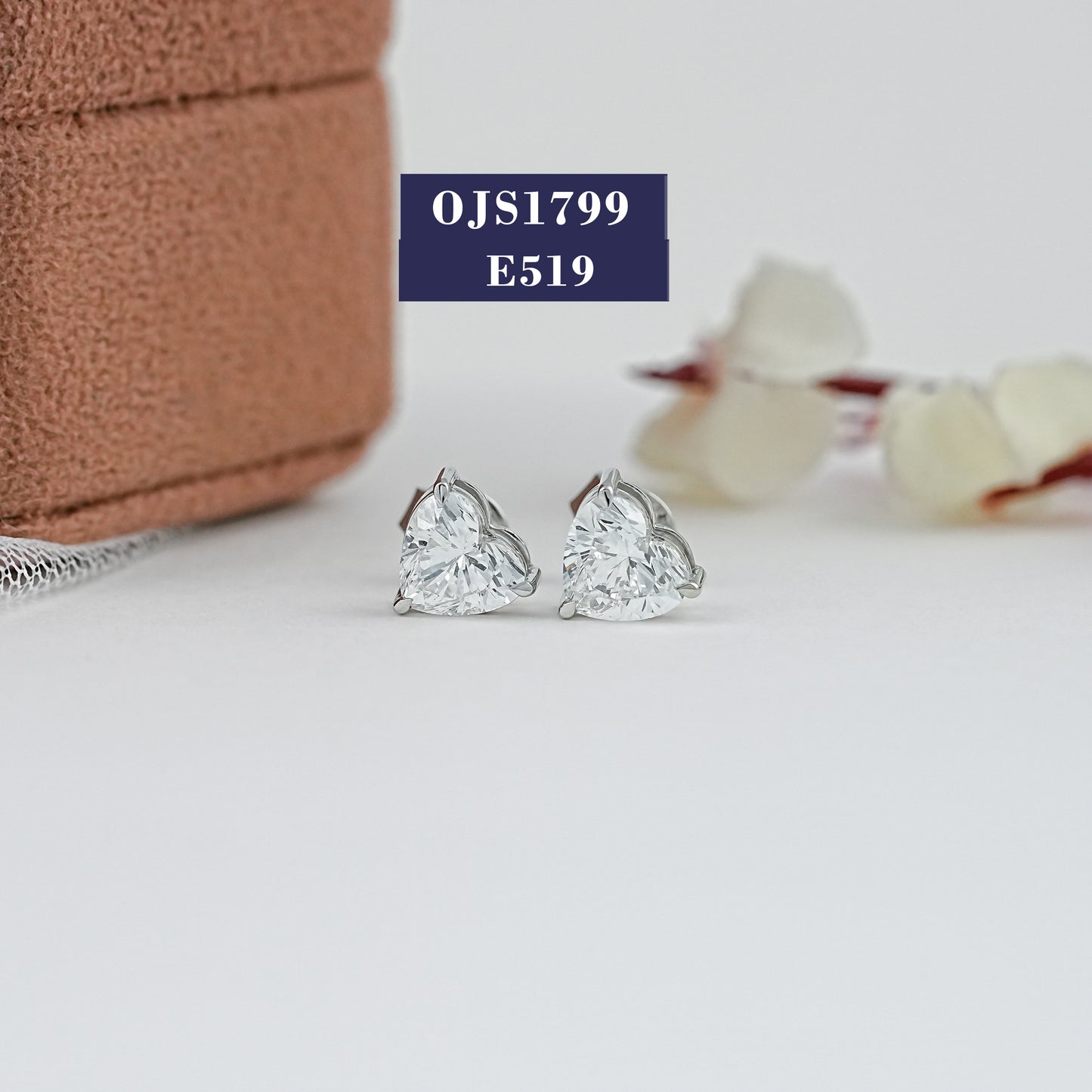 Heart Cut Lab Diamond Solitaire Studs
