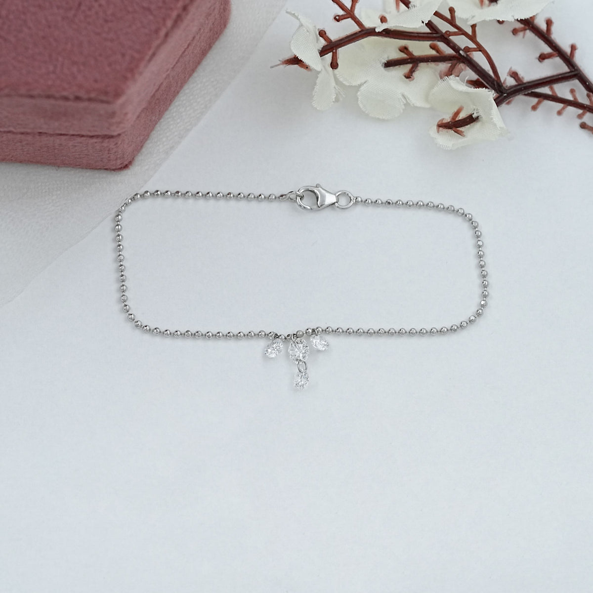 Drill Round Diamond Drop Bracelet