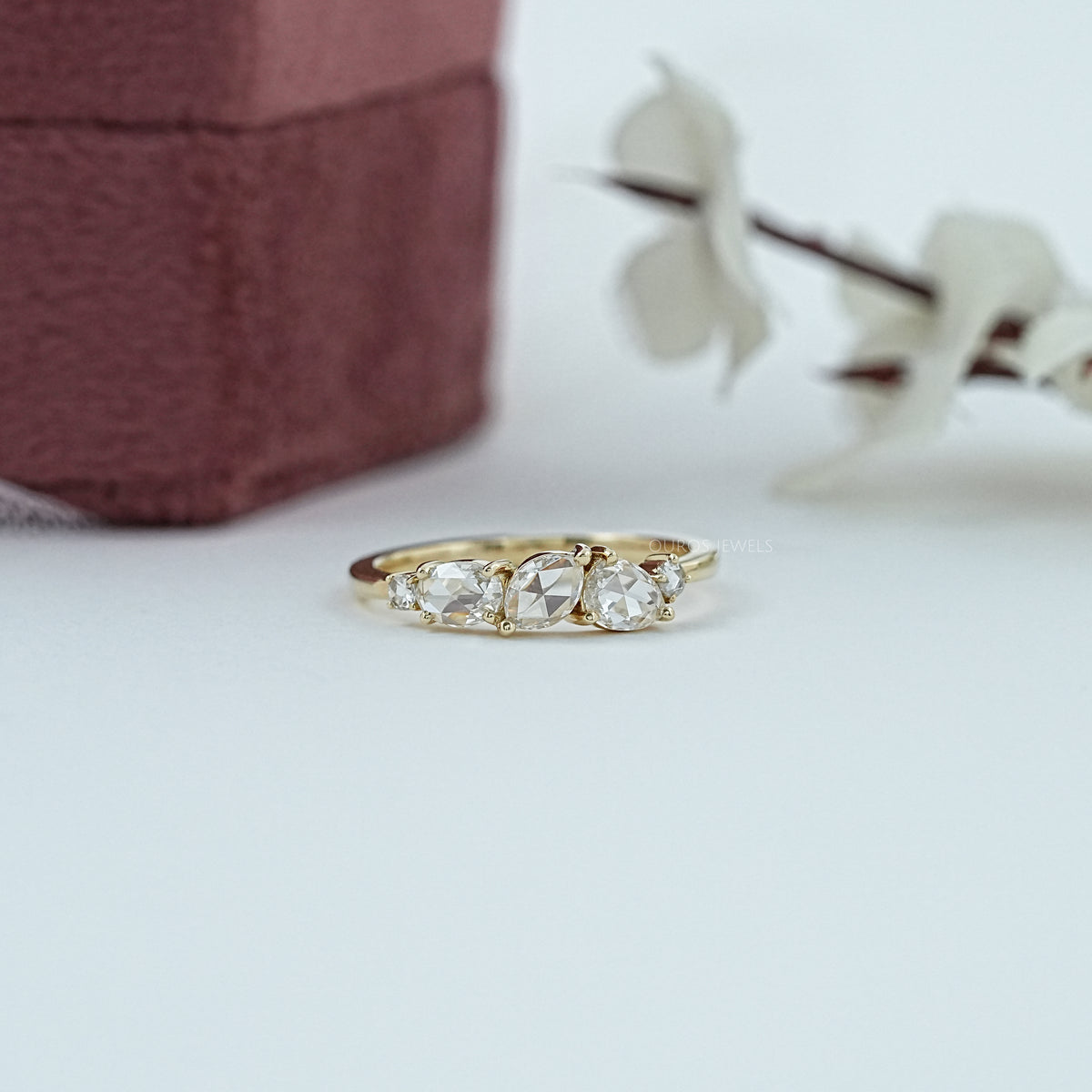 Multi Shape Rose Cut Diamond Engagement Ring
