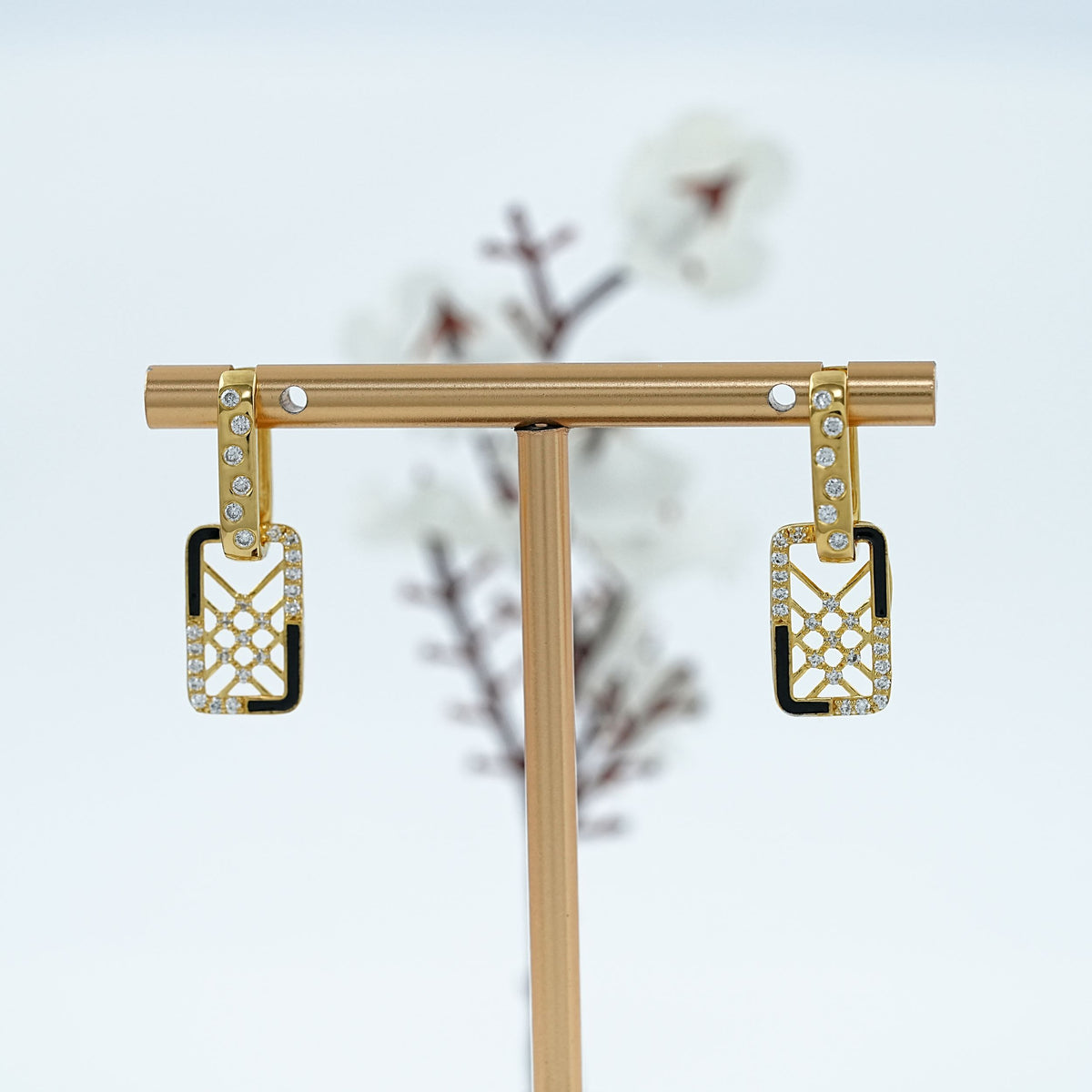 Round Diamond Paperclip Earrings