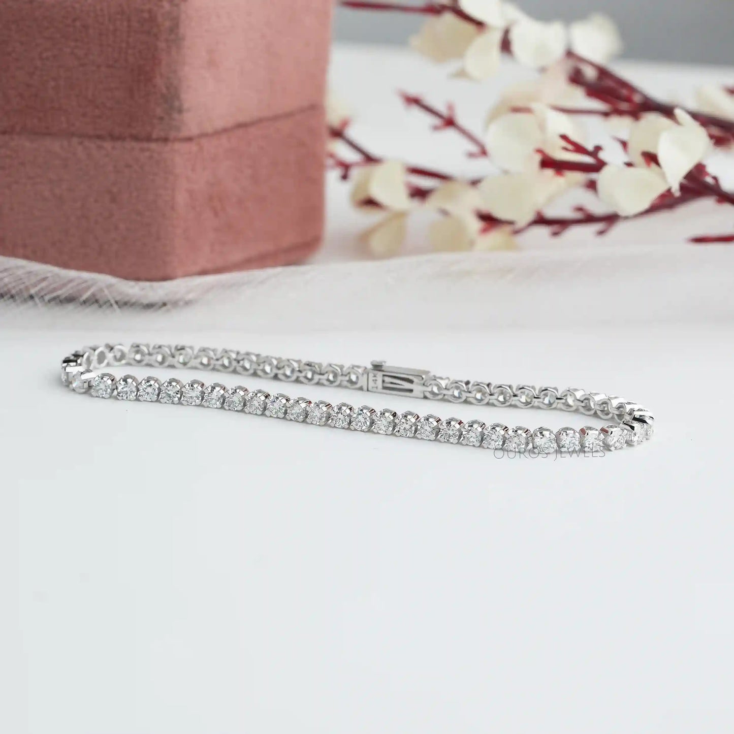 Round Diamond Tennis Wedding Bracelet