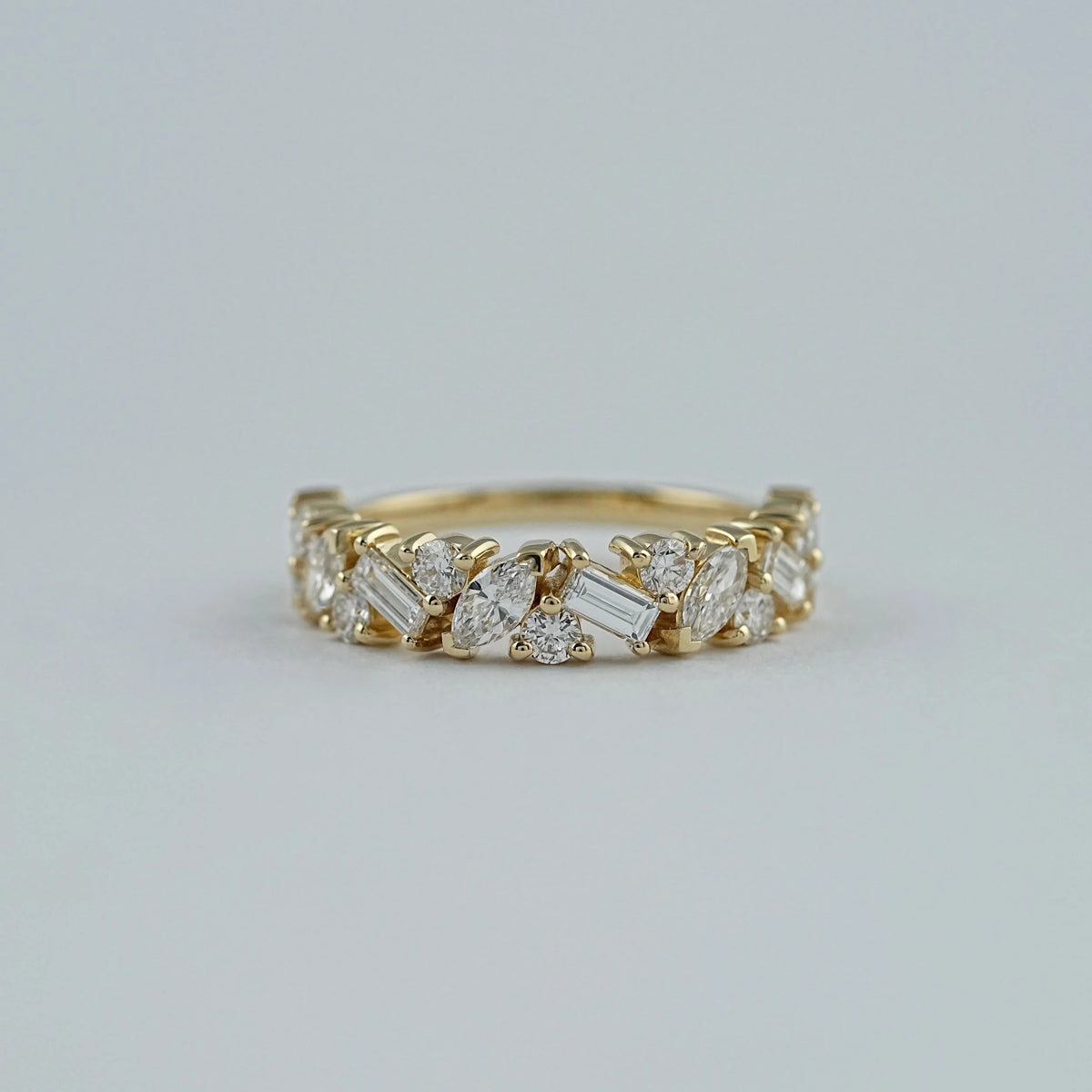 Marquise And Baguette Diamond Half Eternity Band