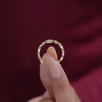 Round Cut Lab Diamond Milgrain Set Band
