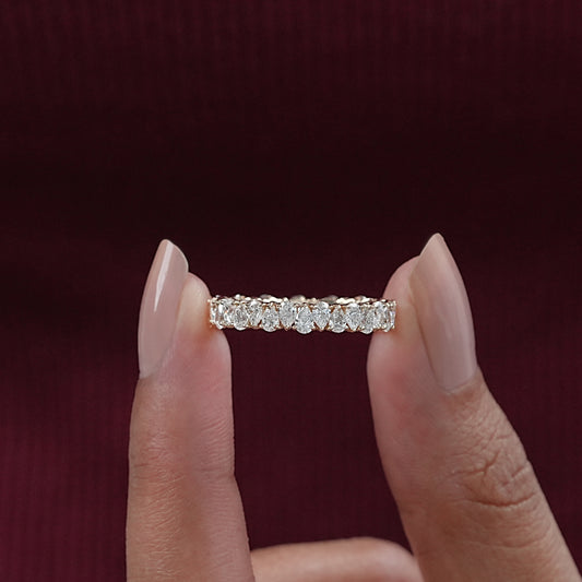 Pear Cut Lab Grown Diamond Bridal Band