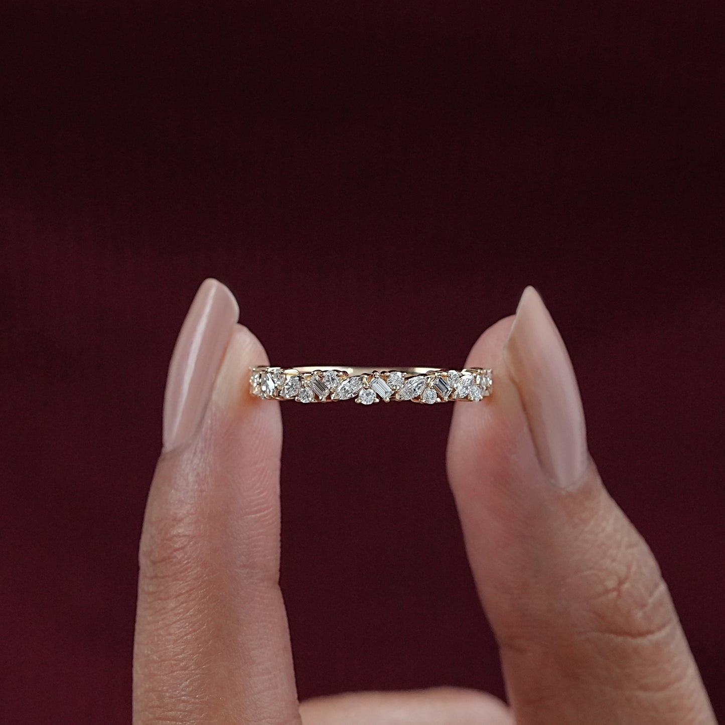 Marquise & Baguette Diamond Cluster Band