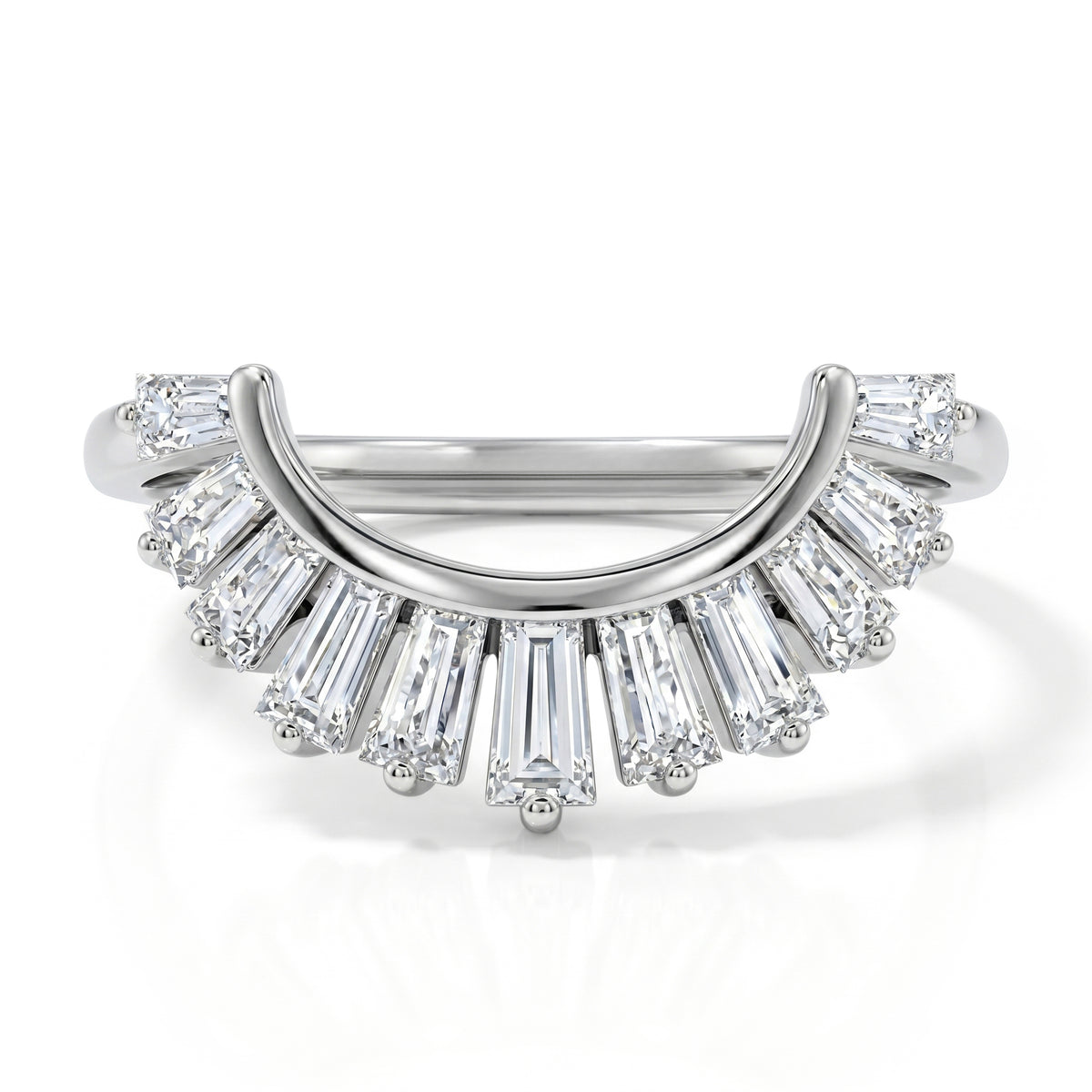 Tapered Baguette Lab Diamond Wedding Band