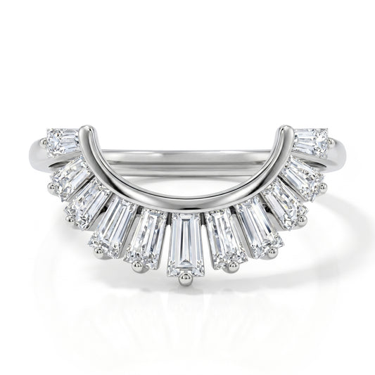 Tapered Baguette Lab Diamond Wedding Band