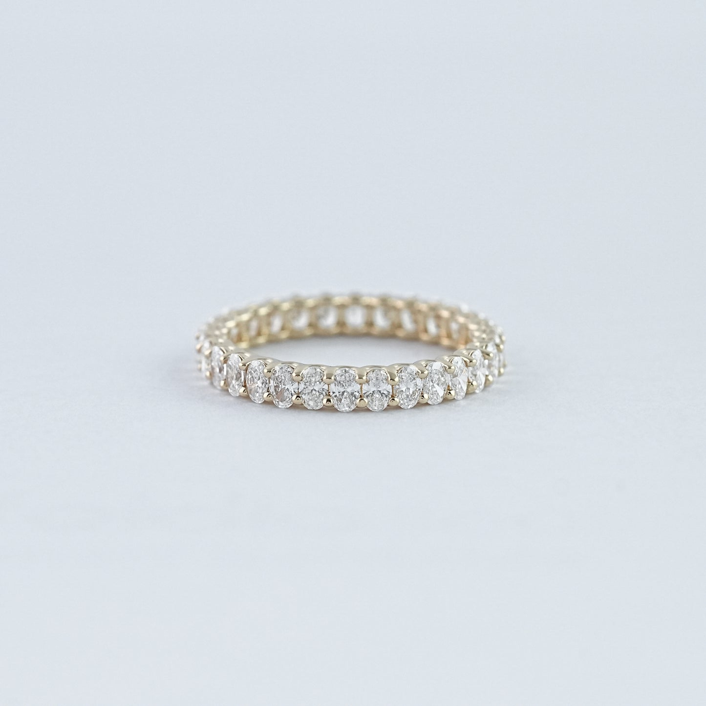 Brilliant Oval Cut Lab Diamond Eternity Wedding Band
