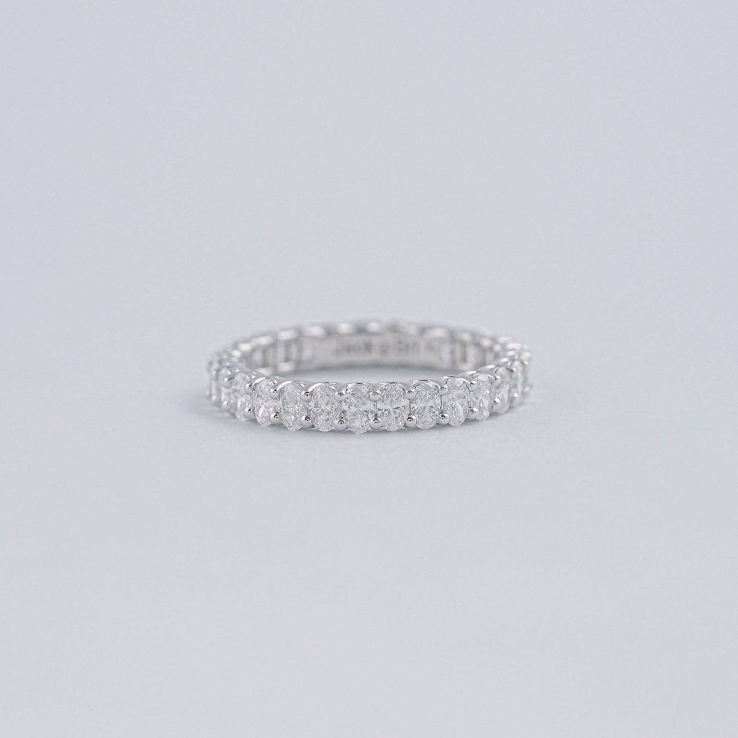 Brilliant Oval Cut Lab Eternity Wedding Band