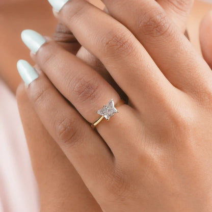 Fancy Pink Butterfly Cut Solitaire Diamond Engagement Ring