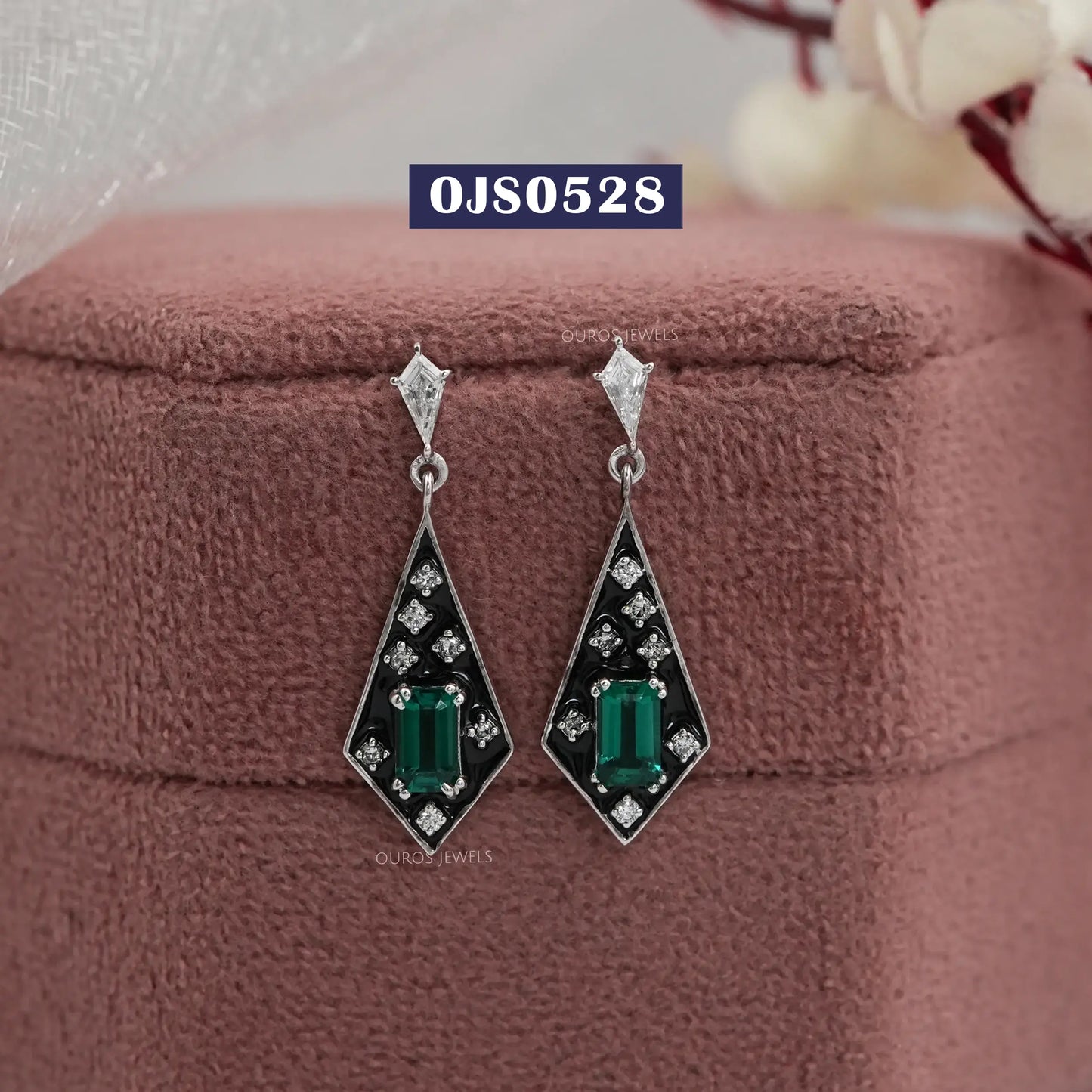 Antique Kite Shape Lab Diamond Drop Dangle Earring