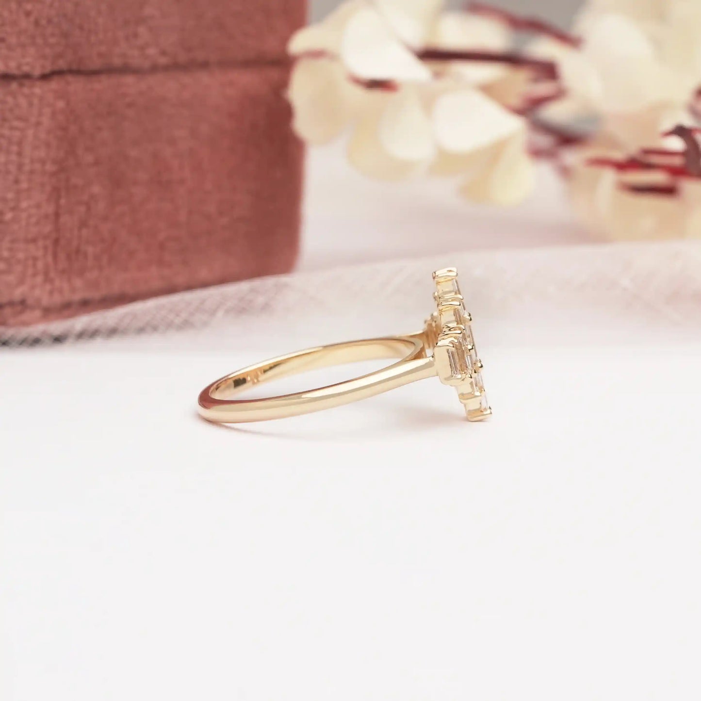 Baguette Cut Lab Grown Diamond Engagement Ring