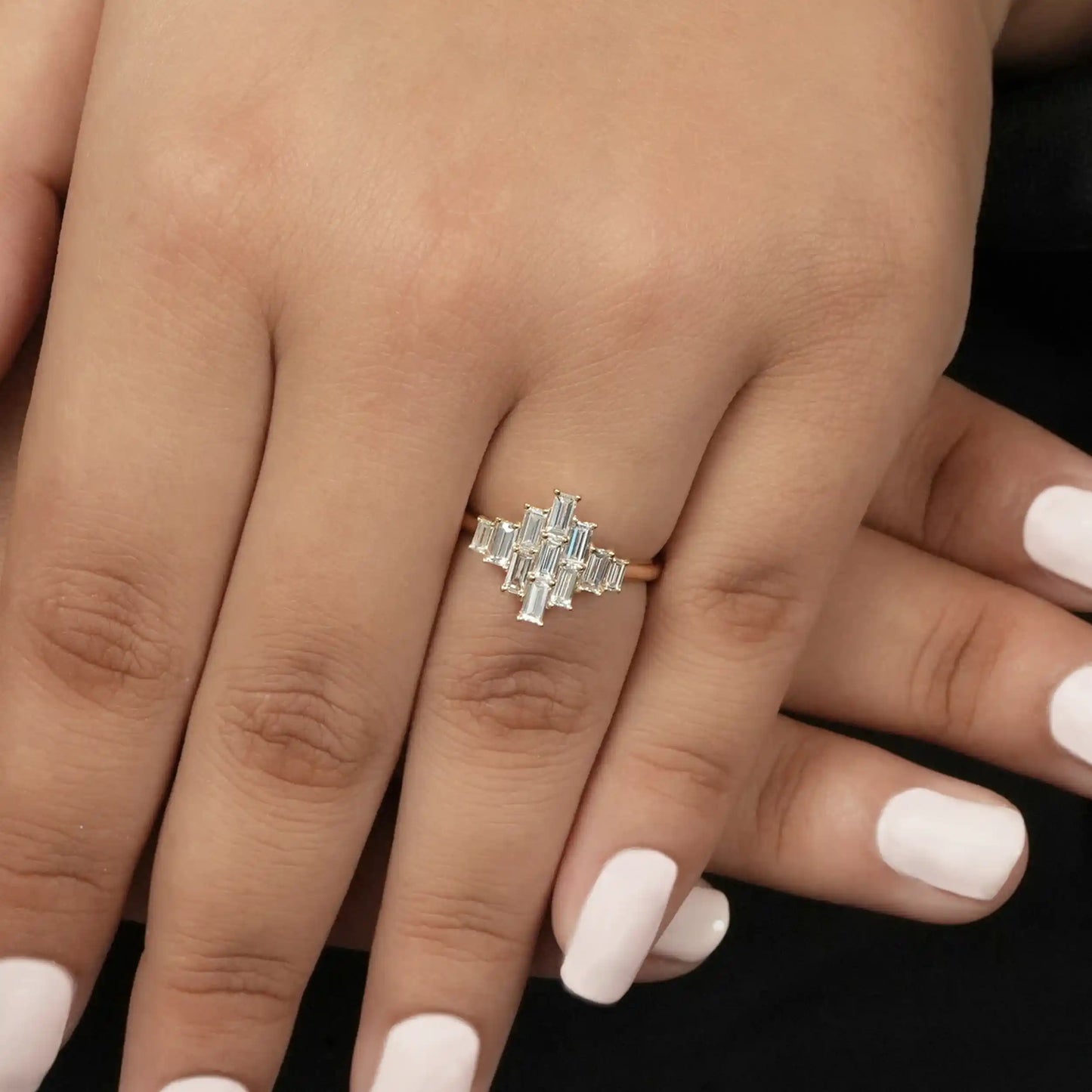 Baguette Cut Lab Grown Diamond Engagement Ring