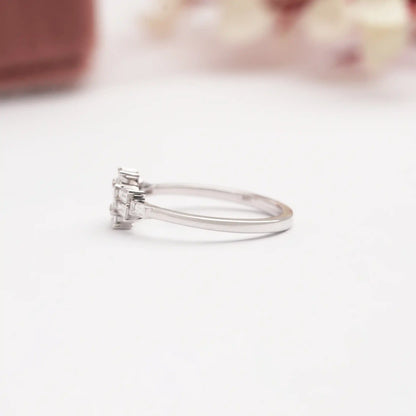 Baguette Cut Cluster Diamond Anniversary Ring