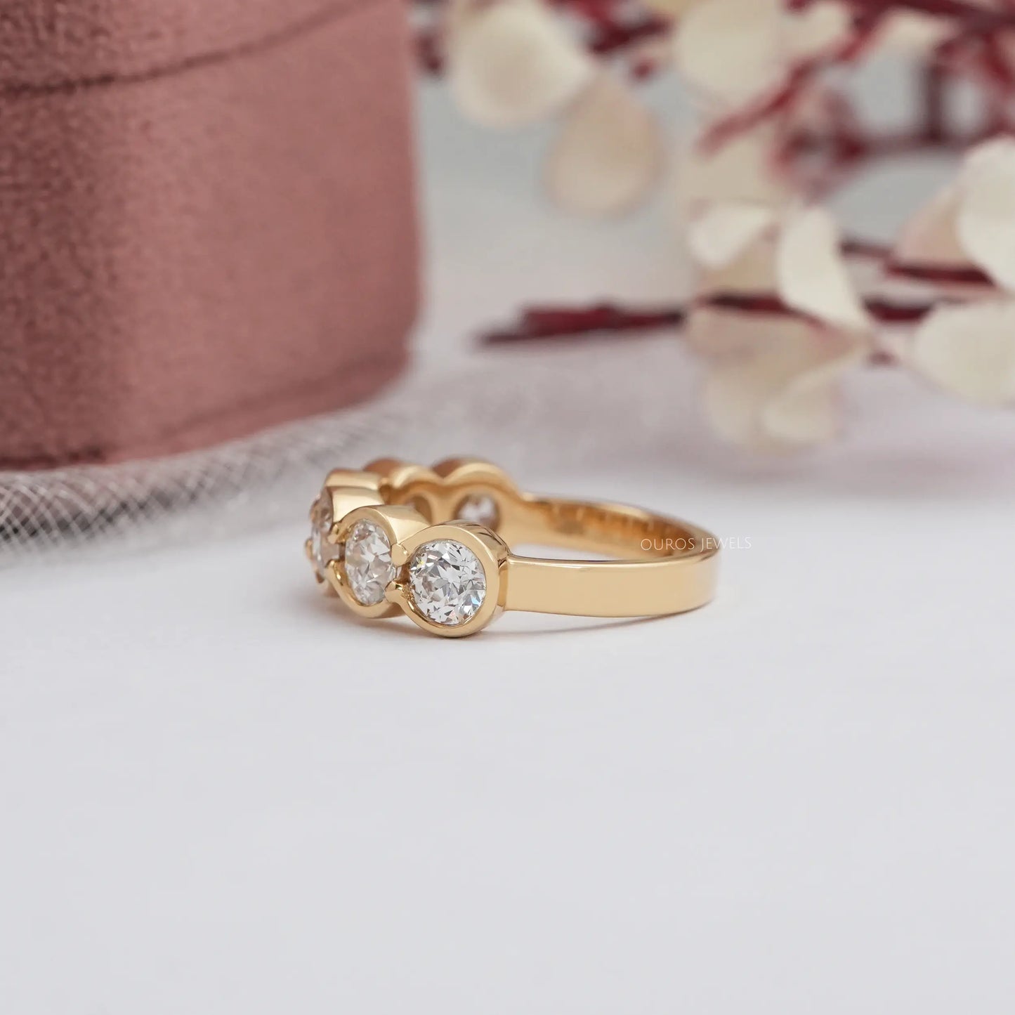 Old Mine Cushion Cut Bezel Set Ring