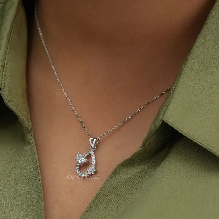 Butterfly Cut Lab Diamond  Pendant