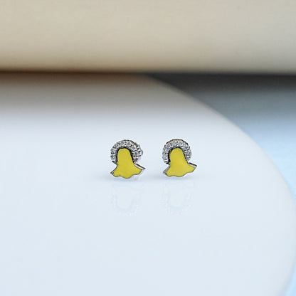 Yellow Enamel Snapchat Earring For Toddler