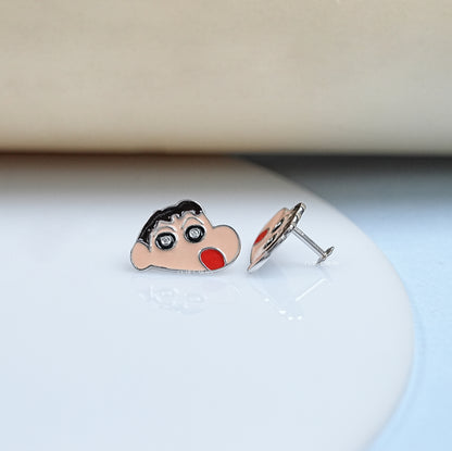 Sin-Chain Cartoon Enamel Earring