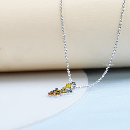 Lab Colored Diamond Pikachu Pendant