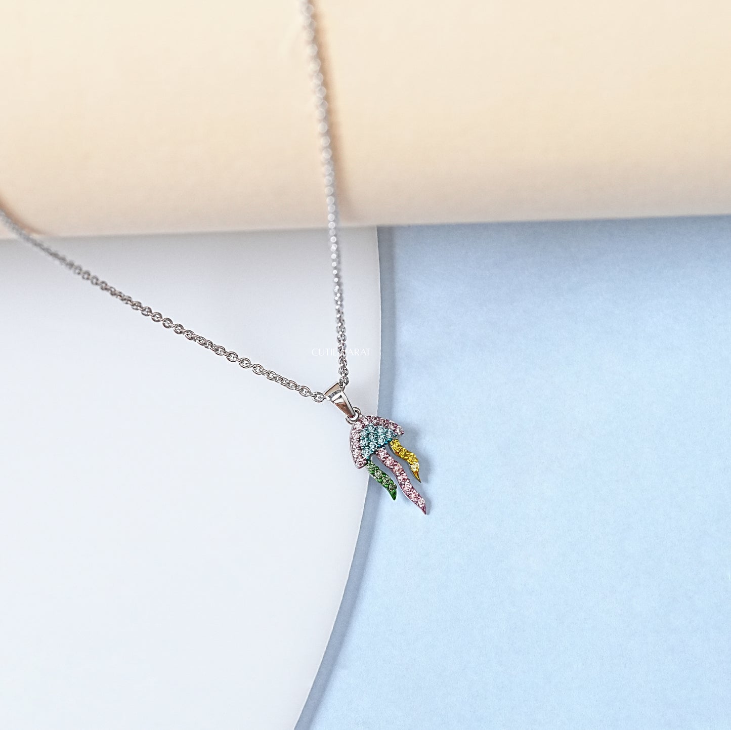 Lab Diamond Jelly Fish Pendant