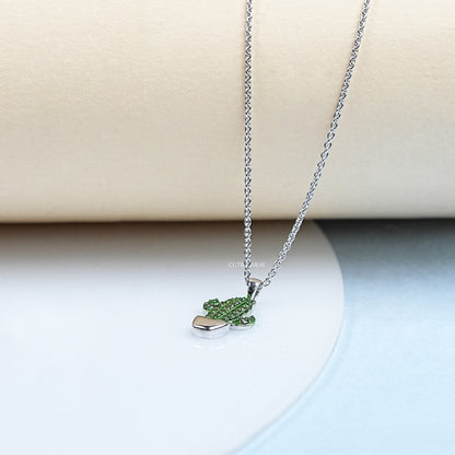 Lab Colored Diamond Cactus Pendant