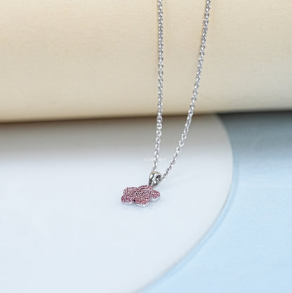 Pink Diamond Flower Pendant