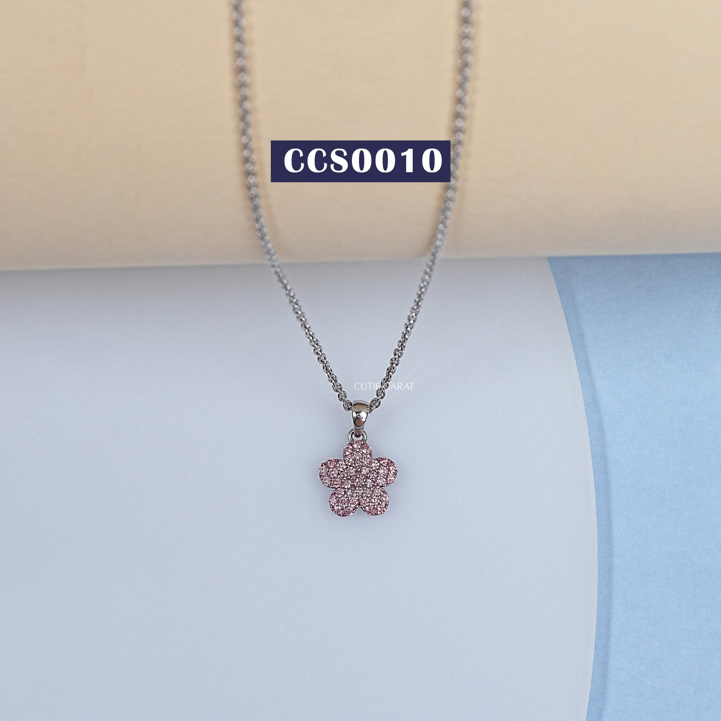 Pink Diamond Flower Pendant