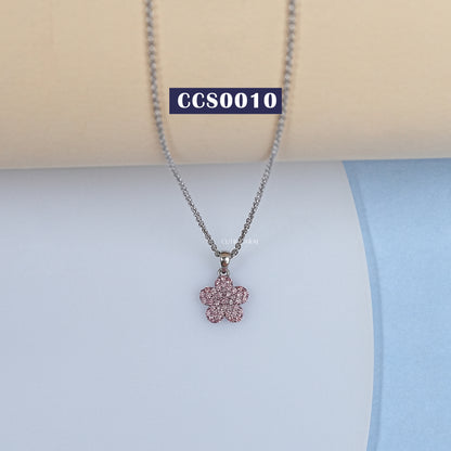 Pink Diamond Flower Pendant