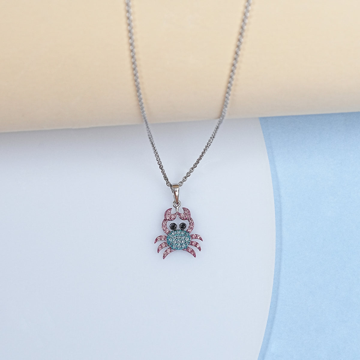 Lab Colored Diamond Crab Pendant