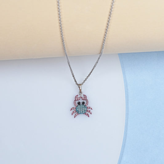 Lab Colored Diamond Crab Pendant