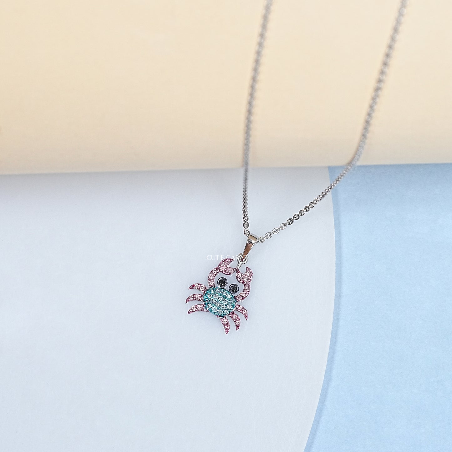 Lab Colored Diamond Crab Pendant