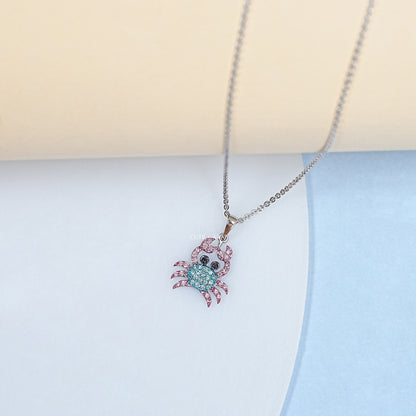 Lab Colored Diamond Crab Pendant