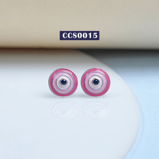 Enamel Gemstone Dainty Studs