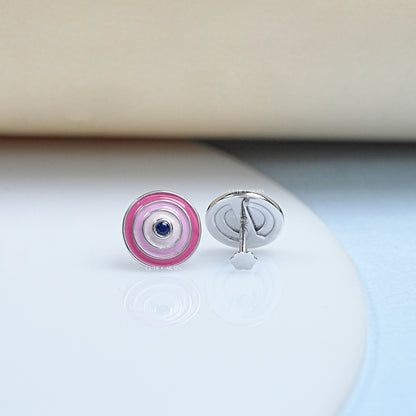 Enamel Gemstone Dainty Studs