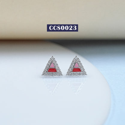 Lab Grown Diamond Triangle Stud Earrings