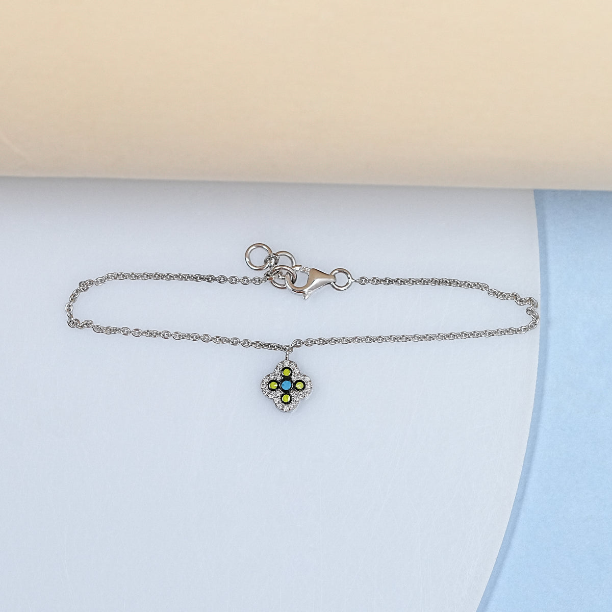 Enamel Flower Charm Anklet