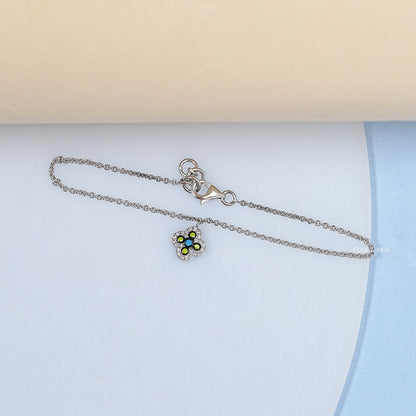 Enamel Flower Charm Anklet