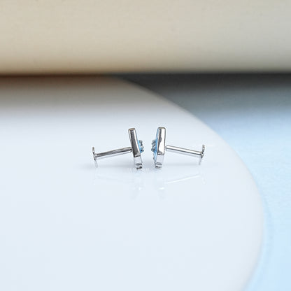 Diamond Shape Enamel Stud Earrings