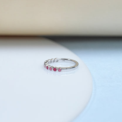 Pink Enamel Stackable Ring