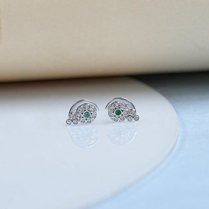 Round Diamond Snail Shaped Stud