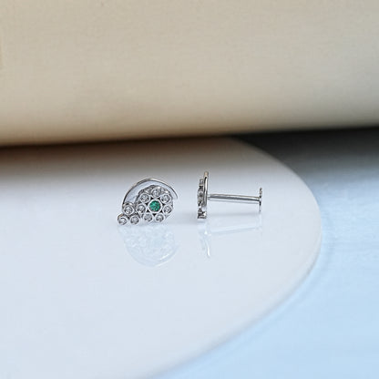Round Diamond Snail Shaped Stud