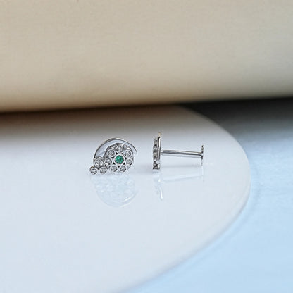 Round Diamond Snail Shaped Stud
