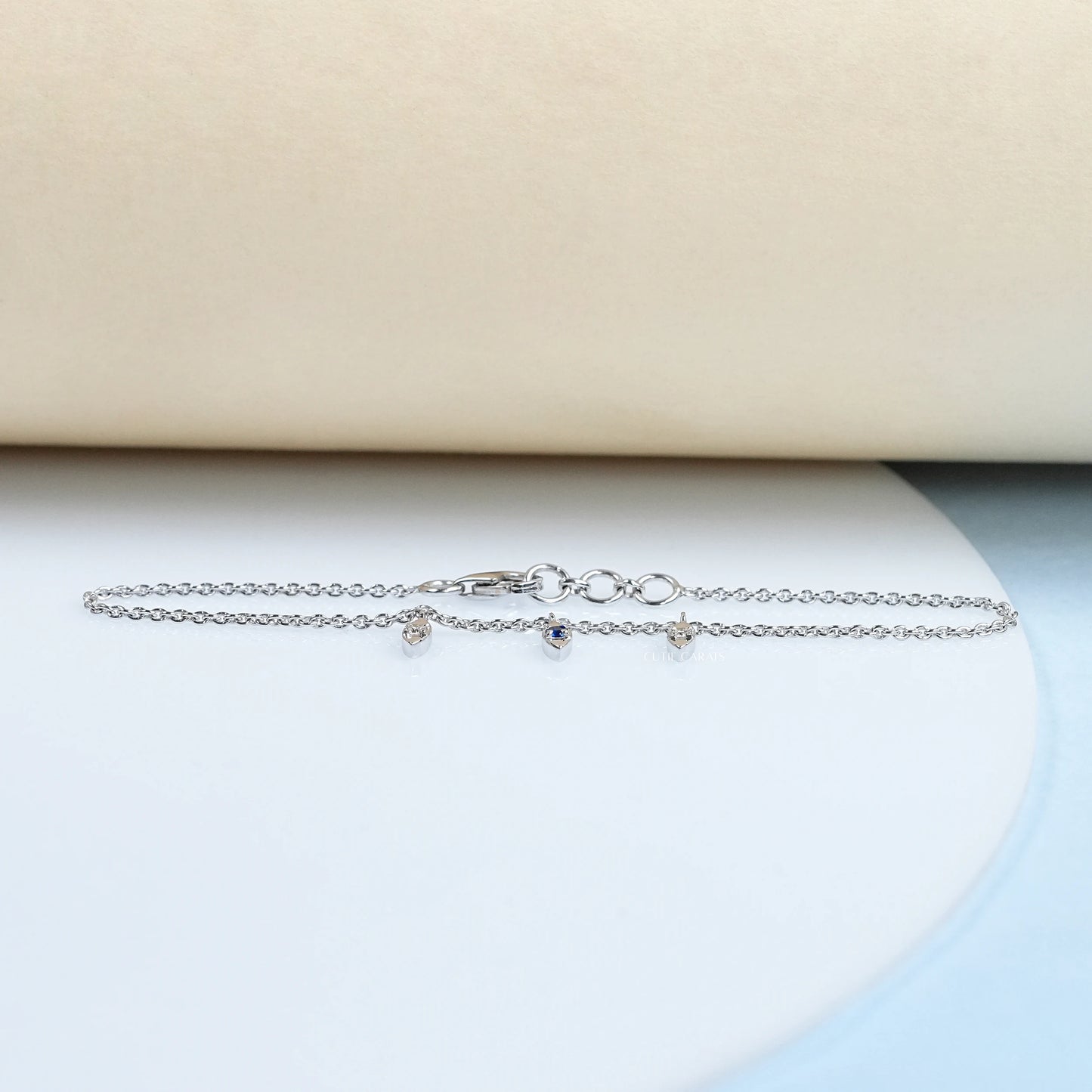 Three Stone Diamond And Gemstone Anklet