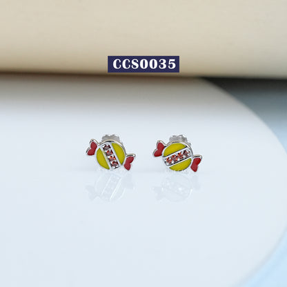 Toffee Enamel Stud Earrings