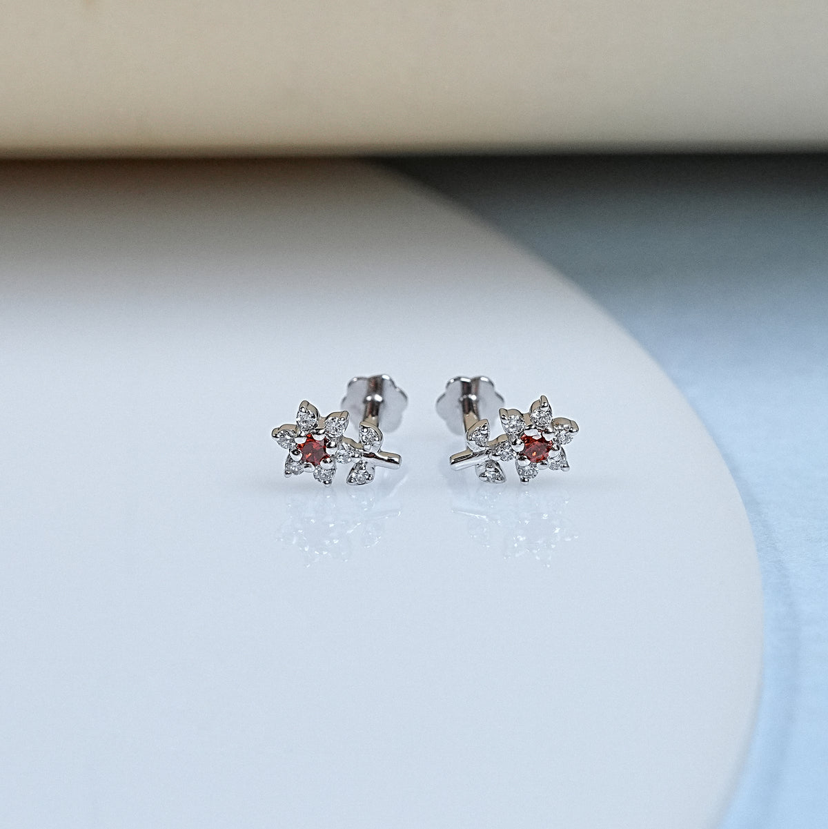 Lab Diamond Dainty Flower Stud