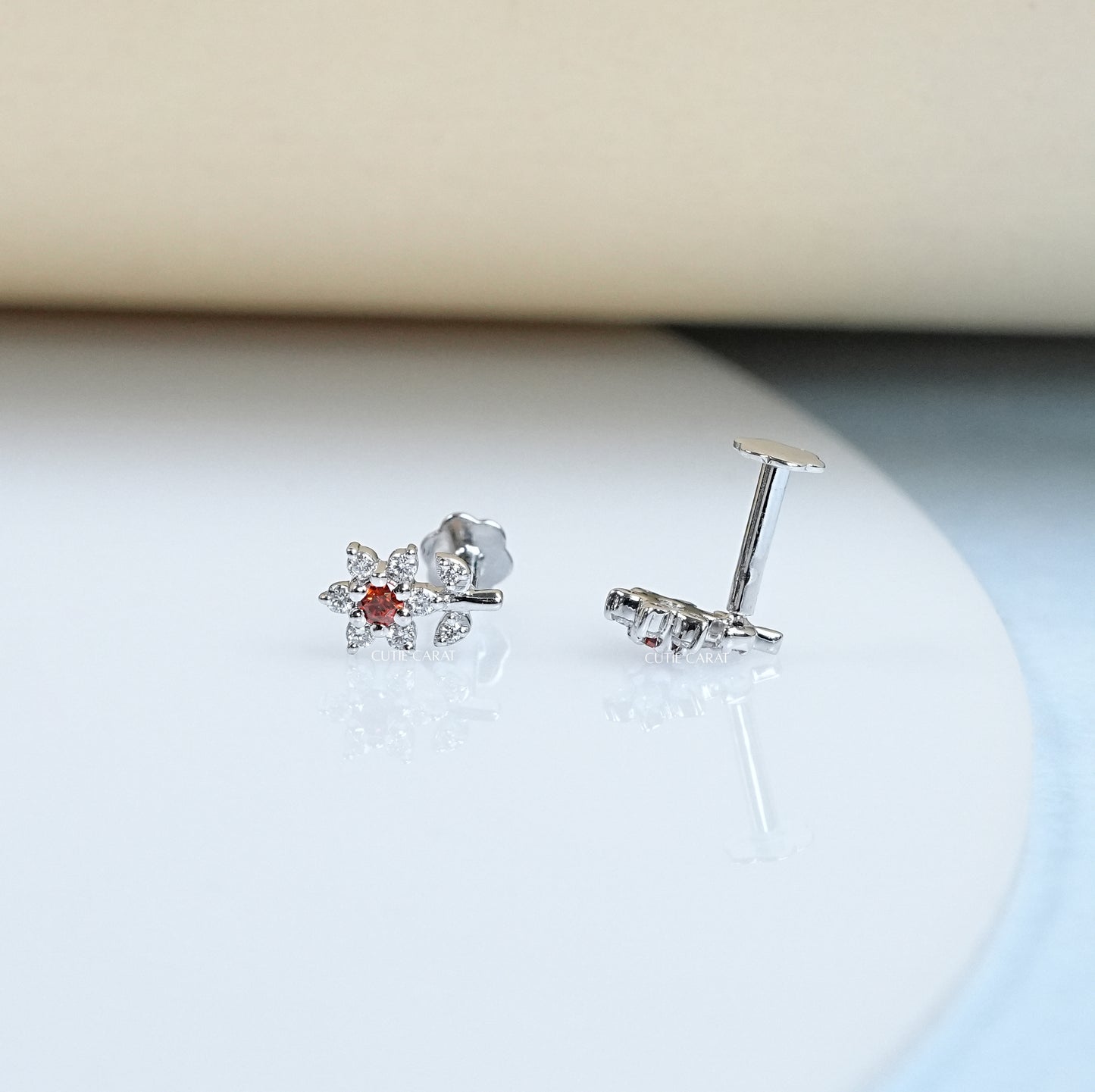 Lab Diamond Dainty Flower Stud