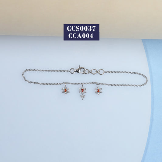 Lab Grown Diamond Flower Charm Anklet