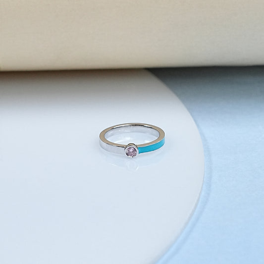 Blue Enamel Gemstone Baby Ring