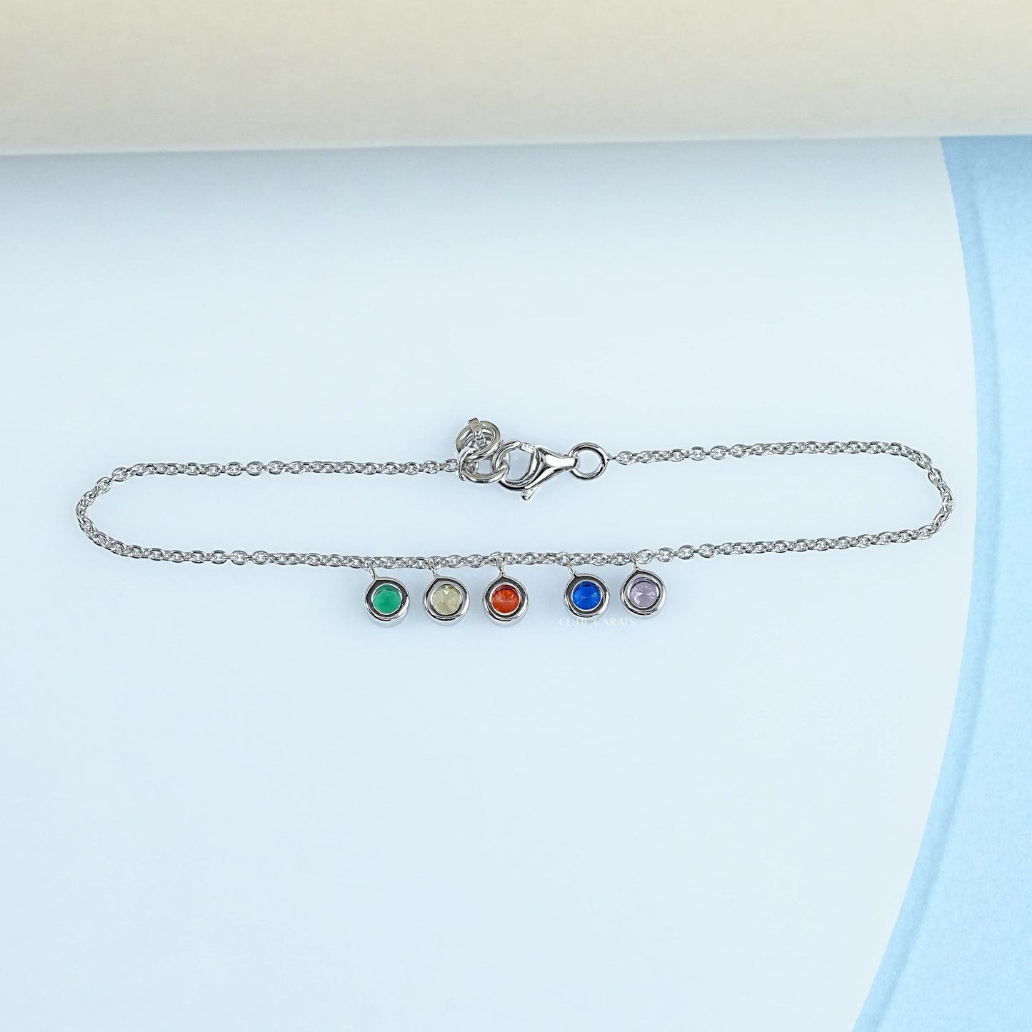 Round Shape Gemstone Baby Anklet