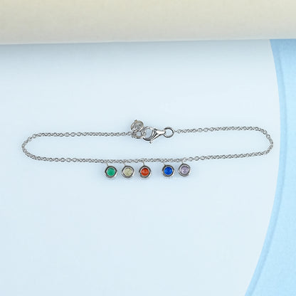 Round Shape Gemstone Baby Anklet
